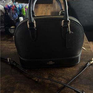 Dome Black Leather Women's Handbag